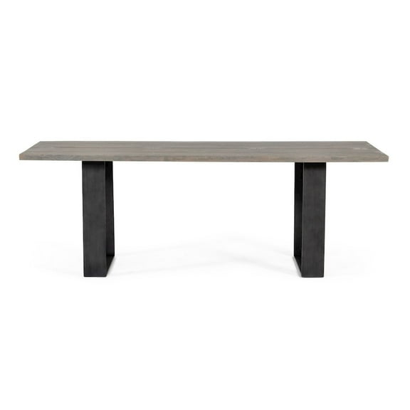 Modrest Murphy - Modern Grey Aged Oak & Black Metal Dining Table