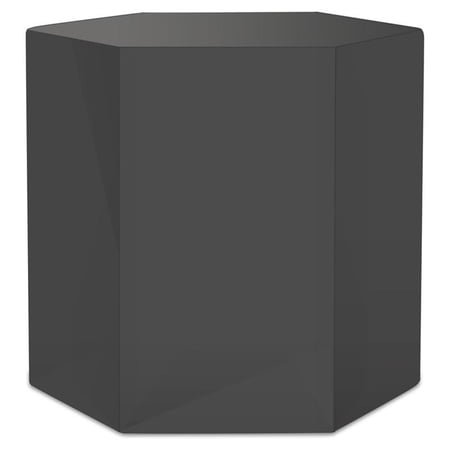 Modrest Newmont Hexagonal Medium MDF Wood Veneer End Table in Gray High Gloss