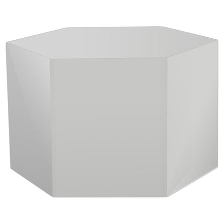 Modrest Newmont Hexagonal Small MDF Wood Veneer End Table in Elm Gray