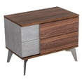 thumbnail image 1 of Modrest Palermo 2-Drawer Modern Wood & Faux Concrete Nightstand in Walnut/Gray, 1 of 5