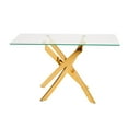 thumbnail image 1 of Modrest Pyrite Modern Glass & Stainless Steel Console Table in Gold/Clear, 1 of 4
