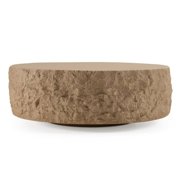 Modrest Quarry - Modern Beige Round Coffee Table