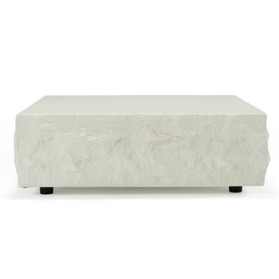 Modrest Quarry - Modern Off-White Square Coffee Table