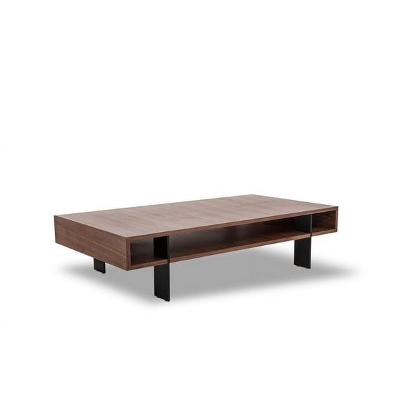 Modrest Stilt - Modern Walnut Coffee Table-Color:Walnut,Finish:Walnut,Shape_:Rectangular