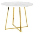 thumbnail image 1 of Modrest Swain Round Modern Faux Marble & Metal Dining Table in Gold/White, 1 of 2