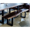 thumbnail image 1 of Modrest Taylor 19" Modern Metal & Solid Wood Dining Bench in Brown/Black, 1 of 2