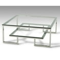 thumbnail image 1 of Modrest Topaz Modern Glass Coffee Table-Color:Chrome,Finish:Glass,Shape_:Square, 1 of 2