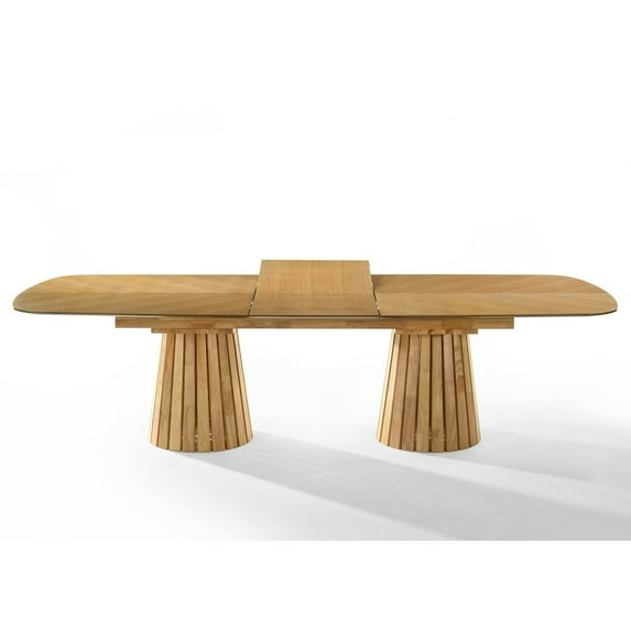 Modrest Truman - Mid-Century Modern Natural Oak Extendable Dining Table