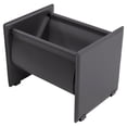 thumbnail image 1 of Modrest Uriah Modern Stainless Steel & Leather Magazine Rack in Gray, 1 of 3