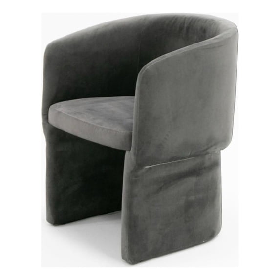 Modrest Vassar 19" Upholstered Modern Velvet Dining Chair in Gray