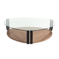thumbnail image 1 of Modrest Viviana 53" Round Triangular Modern Glass & Metal Coffee Table in Gray, 1 of 5