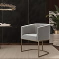 thumbnail image 1 of Modrest Yukon Modern Light Grey Fabric & Antique Brass Dining Chair, 1 of 5