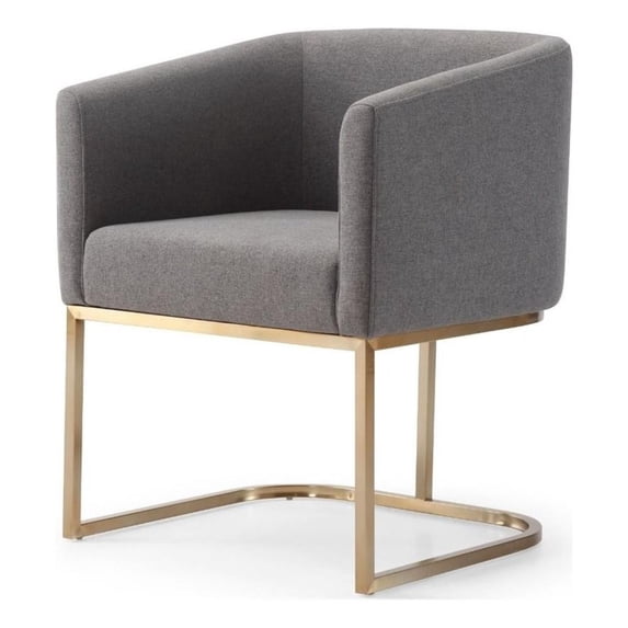 Modrest Yukon Upholstered Modern Fabric Dining Chair in Dark Gray