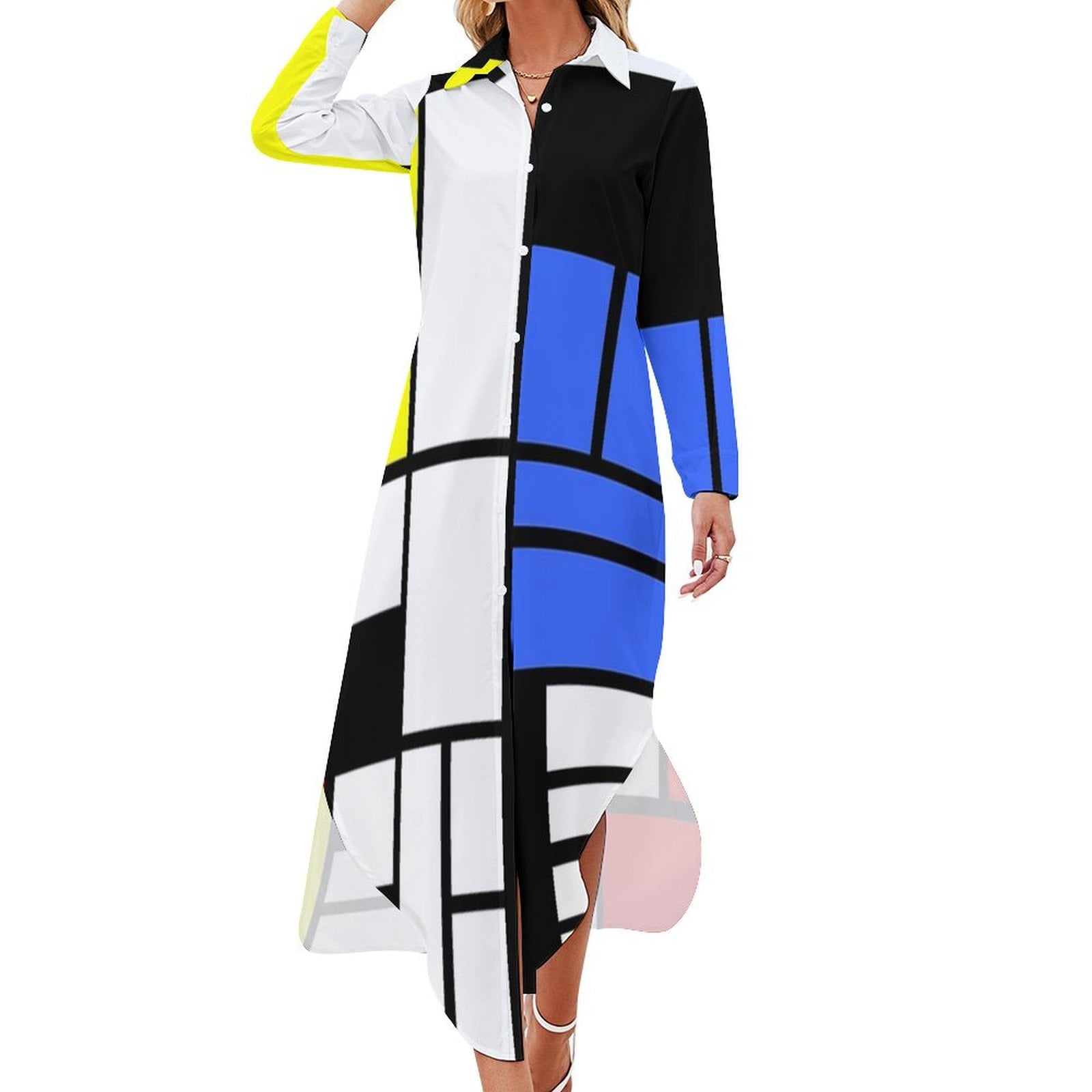 Modrian Jumper Modrian Inspired Composition with Red Blue And Yellow Essential Shirt ...