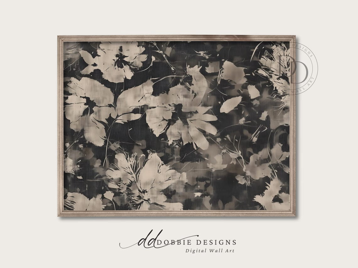 Curated visual reference: Modroom Abstract Black Botanical Print Modern Neutral Floral For Living Photo Inspiration