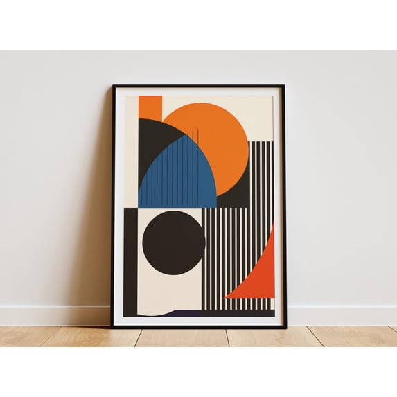 Modroom Abstract Geometric Wall Art Print Mid Century Modern Minimalist ...