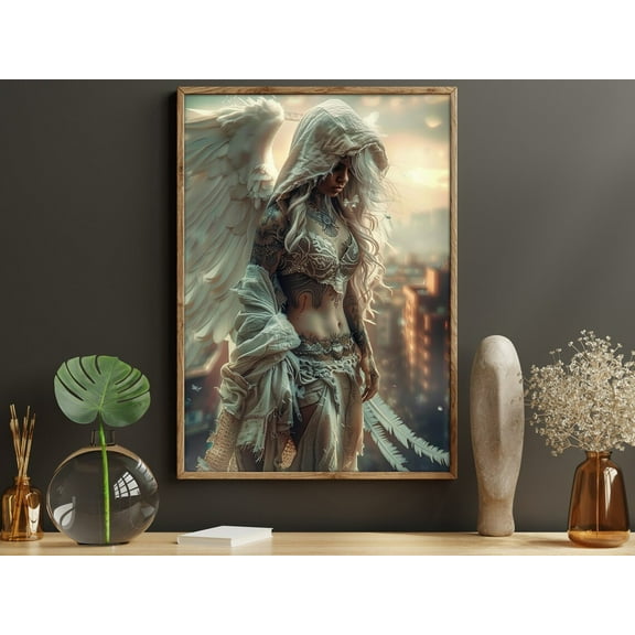Modroom Angel Poster, Inspirational Faith Wall Art, Religious Mythology Print, 24x36 UNFRAMED