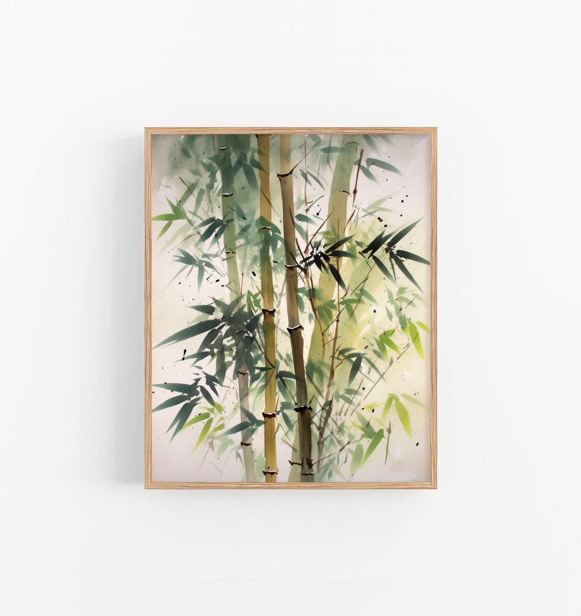Picture of Modroom Bamboo Painting Bamboo Tree Watercolor Art Print Minimalist ...