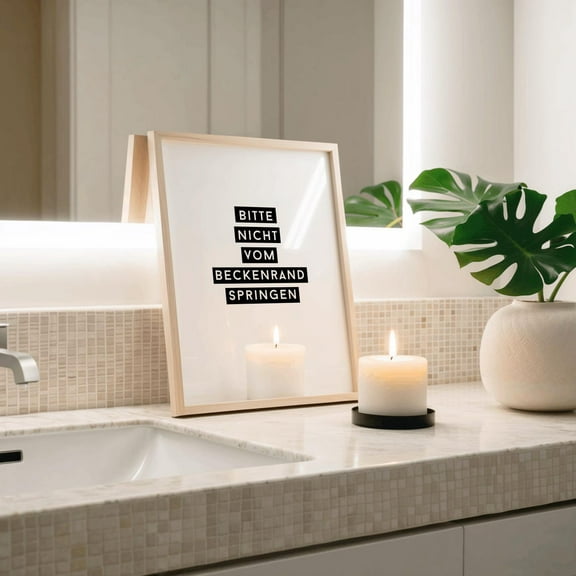 Modroom Bathroom Poster Please Do Not Jump From The Edge Of The Pool Wc Picture Black And White Bathroom Toilet Saying, Modern Wall Art Decor, 8x12 UNFRAMED