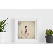Modroom Bikram Yoga Art Print - Yoga Print - Chair Utkatasana Pose Print Wall Art Wall Art, Modern Wall Decor, 8x12 UNFRAMED