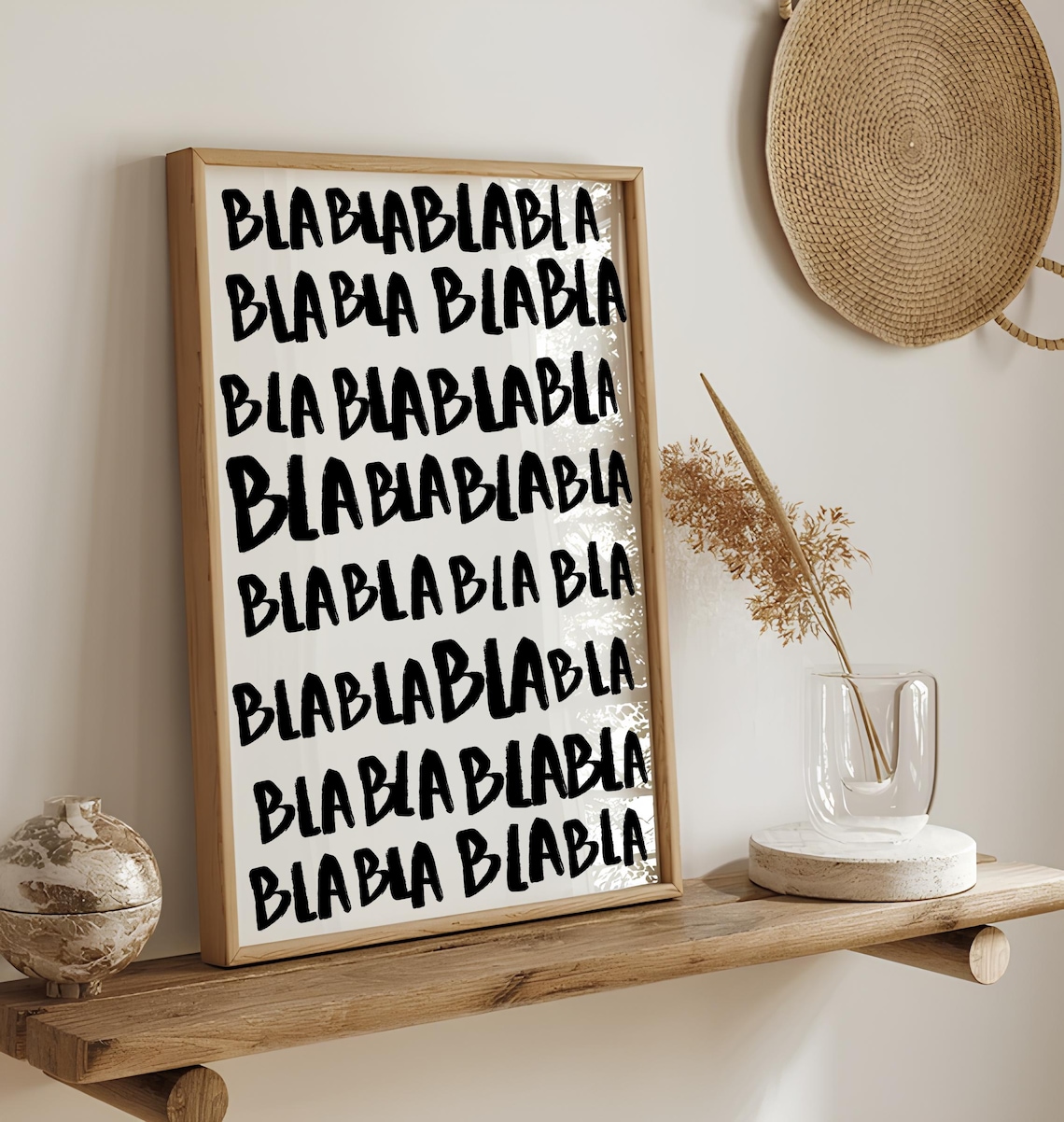 Modroom Blablabla Poster Bla Bla Poster Black And White Typography ...