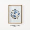 thumbnail image 1 of Modroom Blue Gingham Chinoiserie Shell Print | Coastal Grandmillennial Wall Art | Floral Seashell Illustration | Beach House Decor Print Wall Art, Modern Wall Decor, 16x24 UNFRAMED, 1 of 2