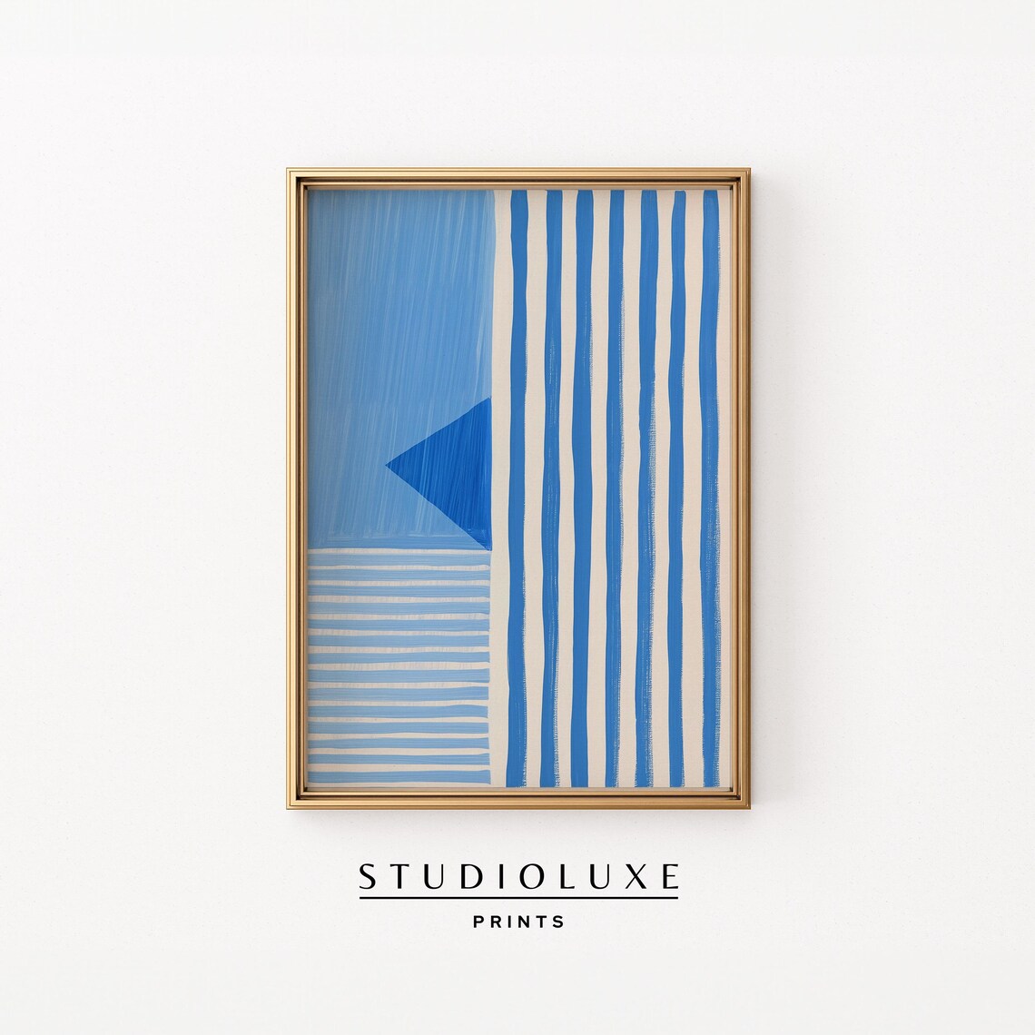 Modroom Blue Modern Abstract Flag Print | Coastal Minimalist Wall Art ...