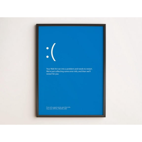 Modroom Blue Screen Wall Art | Tech Poster | Programmer Wall Art, Modern Wall Decor, 16x24 UNFRAMED