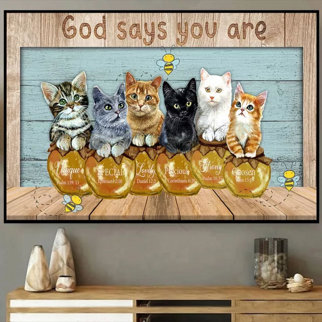 Modroom Cat God Says You Are Unique Special Lovely Strong Chosen Kittie ...