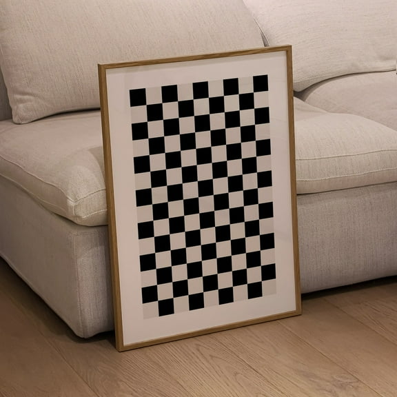 Modroom Checkered Wall Art Checkers Funky Aesthetic Wall Decor Trendy Room Decor Retro Dorm Boho Contemporary Eclectic Decor Y2K Checkerboard Wall Art, Modern Wall Decor, 12x18 UNFRAMED
