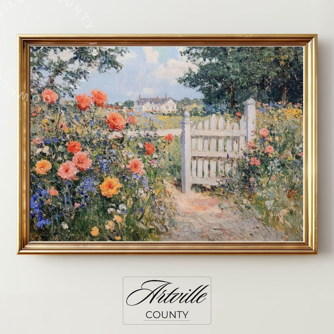 Modroom Cottage Garden Painting, Vintage Wildflowers Wall Art, Spring ...