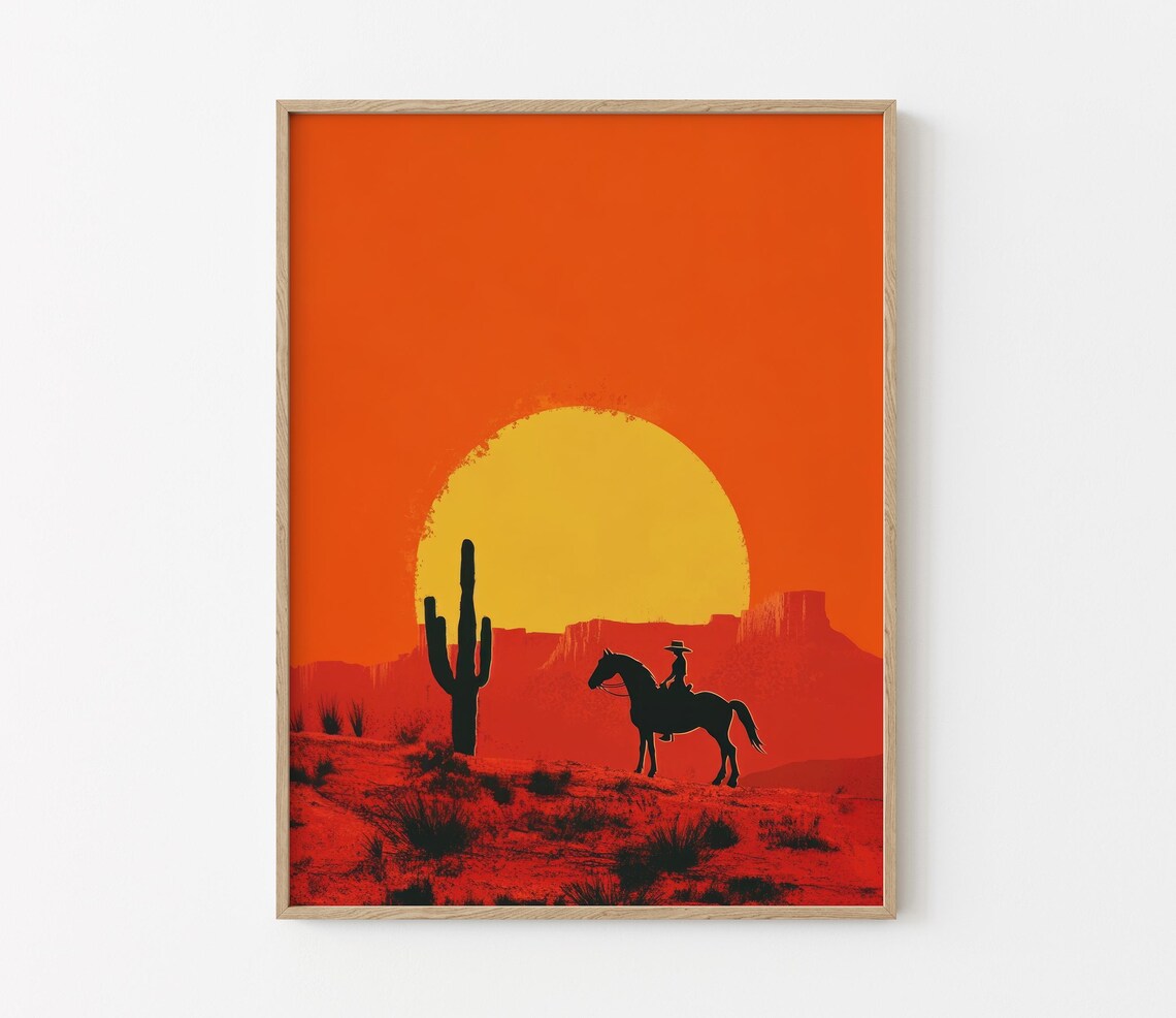 Modroom Cowgirl Minimalist Boho Western Print | Vintage Southwestern ...