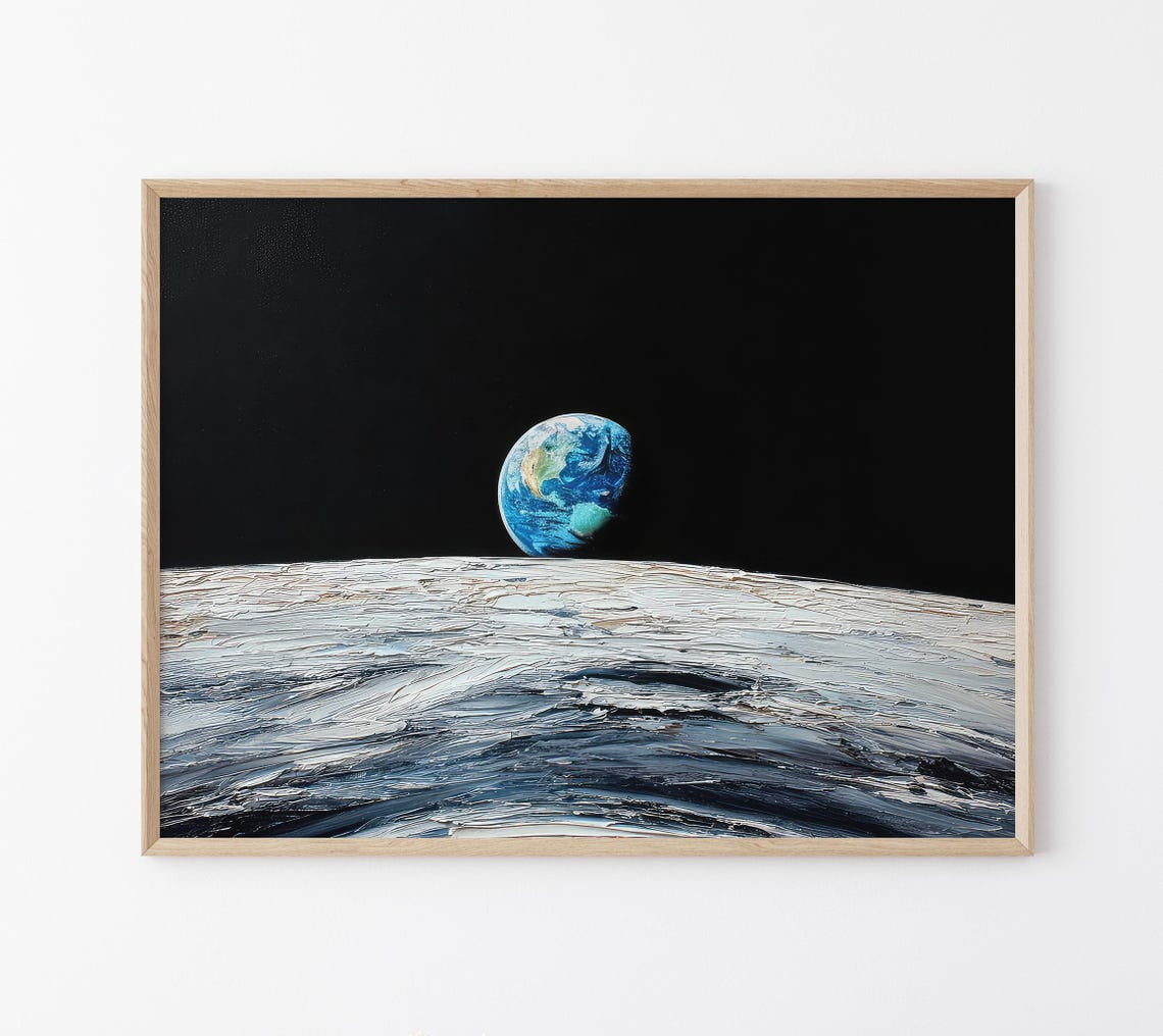 Earthrise - Apollo 8, Spaceflight Framed Photography, Home Wall Décor