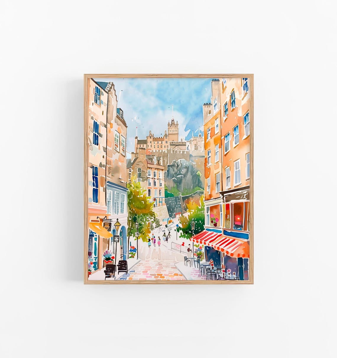 Modroom Edinburgh Watercolor Art Print Scotland Cityscape Painting ...