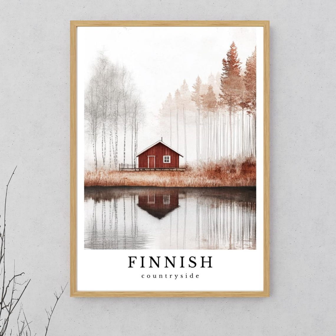View of Modroom Finnish Countryside Art Print Minimalist Scandinavian Wall Art ...