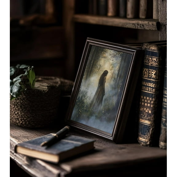 Modroom Forest Princess Poster, Folklore Wall Art, Dark Academia Whimsical Print, 24x36 UNFRAMED