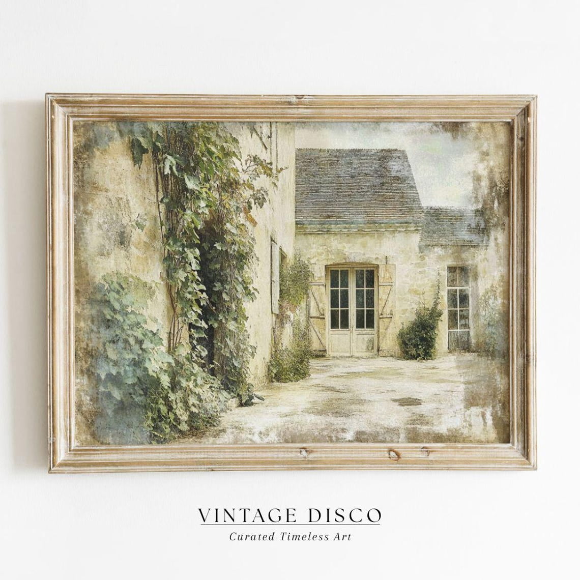 Modroom French Country Courtyard Wall Art - Vintage European ...