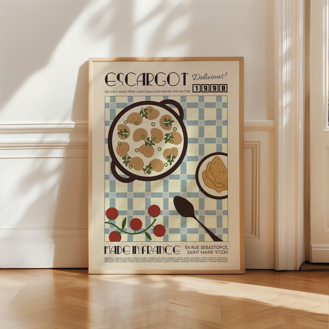 Modroom French Escargot Poster, Kitchen Poster, Kitchen Print, Food ...
