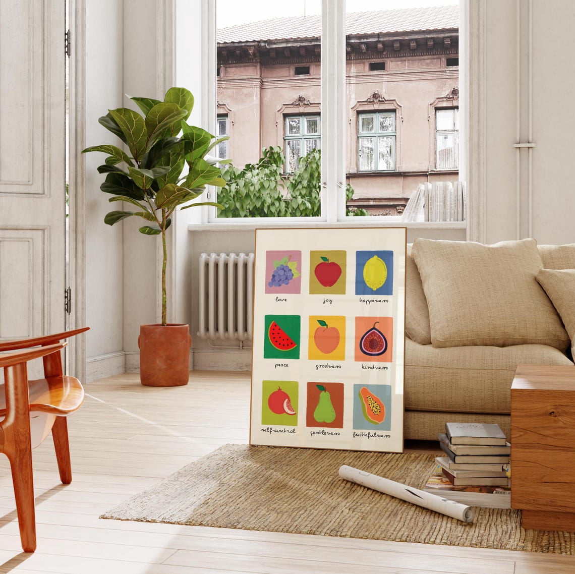 Modroom Fruit Of The Spirit Art Print Retro Christian Wall Art ...