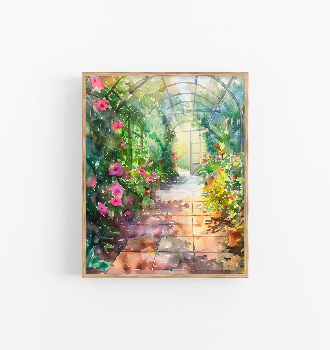 Modroom Greenhouse Flowers Art Print Botanical Watercolor Art Floral ...