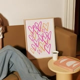 Modroom Hearts Wall Art Pink Orange Pink Poster Aesthetic Room Decor