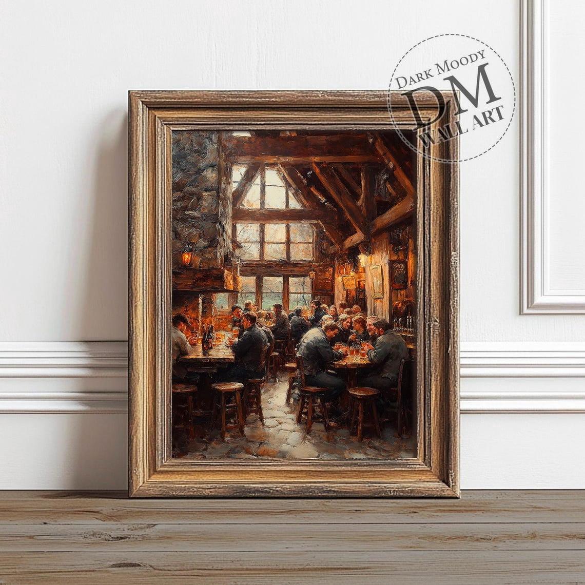 Modroom Irish Tavern, Dark Moody, Masculine Pub Interior Print, Modern ...