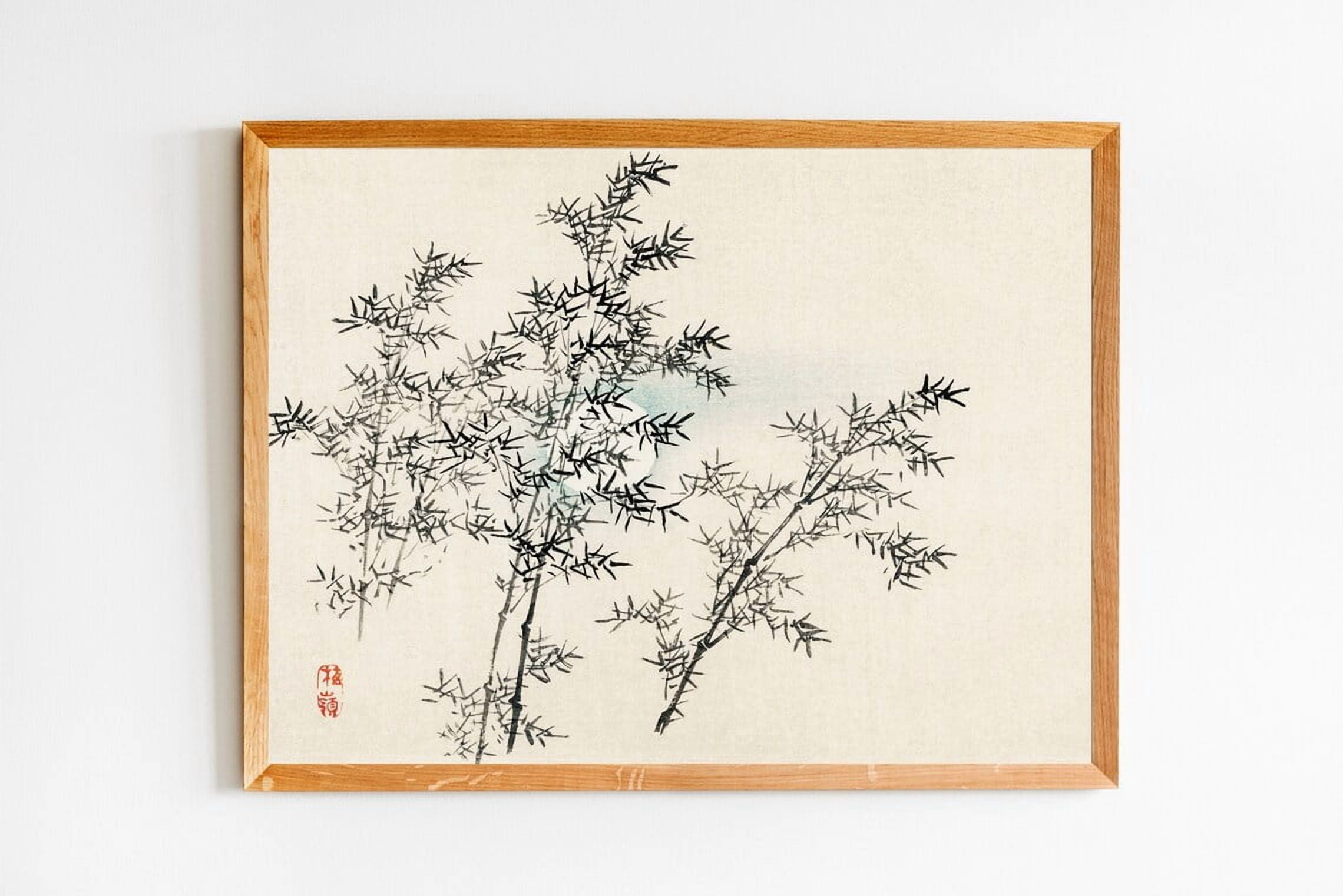 Modroom Japanese Zen Bamboo Wall Art, Minimalist Poster For Modern Home ...