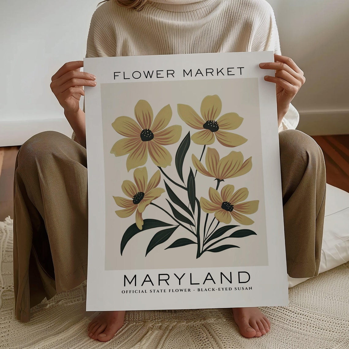 Modroom Maryland State Flower Print, Maryland Flower Market Print ...