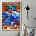 thumbnail image 1 of Modroom Mermaid They Whispered To Her I Am The Storm Mermaids Moon And Star Wall Art, Modern Wall Decor, 12x18 UNFRAMED, 1 of 2