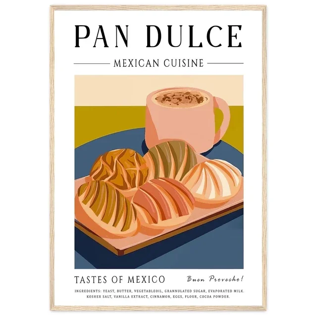 Modroom Mexican Food Poster Pan Dulce Food Print Travel Poster Kitchen