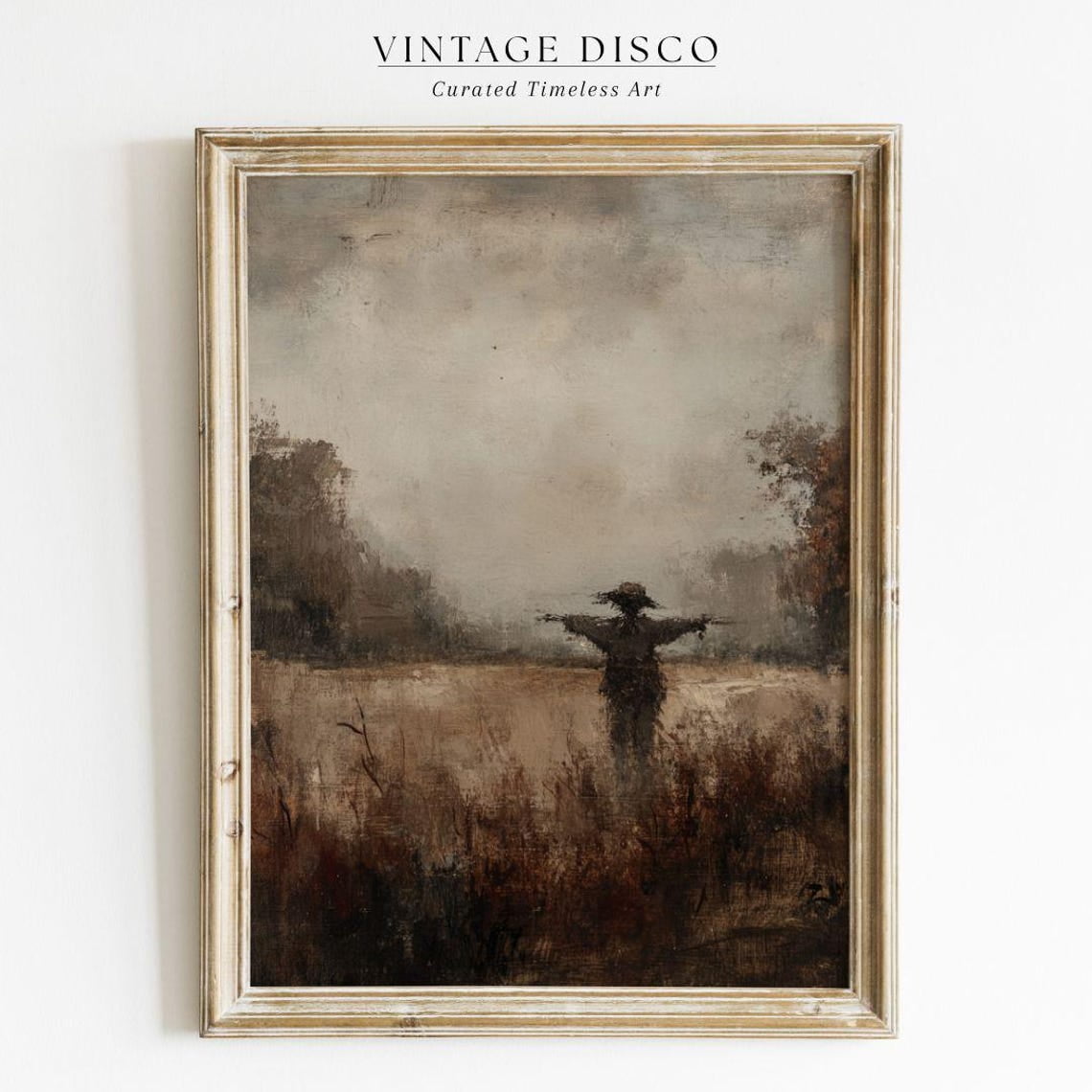 Modroom Moody Fall Scarecrow Print Spooky Printable, Vintage Rustic ...