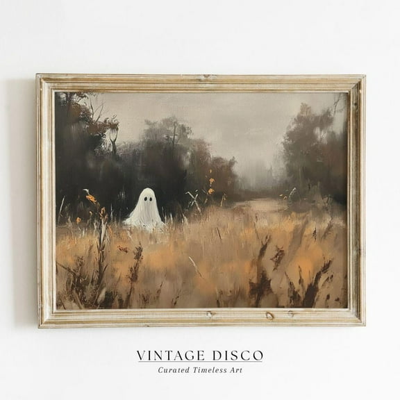Modroom Moody Ghost Print Â€“Spooky Fall Printable, Rustic Farmhouse Wall Art, Dark Academia Cottagecore Print Wall Art, Modern Wall Decor, 8x12 UNFRAMED