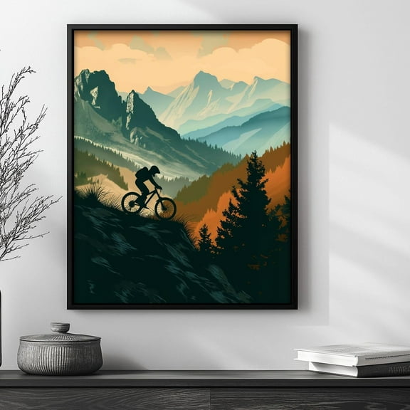 Modroom Mountain Biking Wall Art, Nature Sports Poster, Mtb Decor, Cycling Gift For Him, Boys Room Adventure Art, Outdoor Bicycle Print, Modern Wall Art Decor, 8x12 UNFRAMED