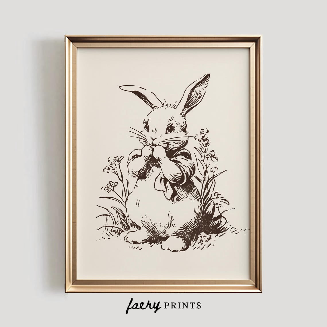 Modroom Nursery Rabbit Art Print | Neutral Nursery Bunny Wall Art ...